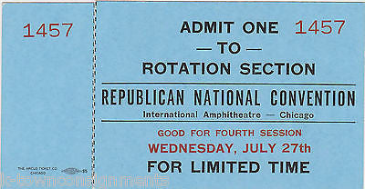 DWIGHT D. EISENHOWER REPUBLICAN NATIONAL CONVENTION ROTATION TICKET PASS 1960 - K-townConsignments