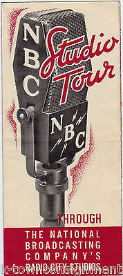 NBC RADIO CITY MUSIC ANTIQUE 1930s STUDIO TOUR GRAPHIC BROCHURE & TICKET STUB - K-townConsignments