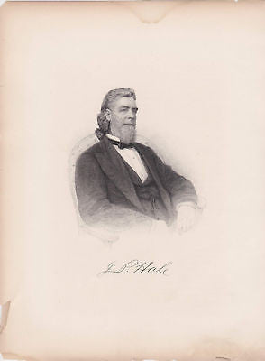 JOHN HALE NH POLITICIAN ANTIQUE ENGRAVING PRINT - K-townConsignments