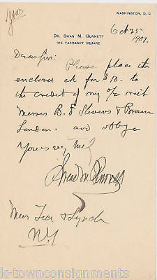 Dr. SWAN BURNETT ANTHROPOLOGY AUTOGRAPH SIGNED LETTER - K-townConsignments