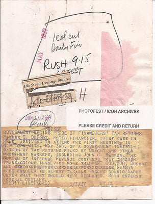 PIERRE DU PONT PRESS PHOTO NEW YORK TAX FRAUD 1937 - K-townConsignments