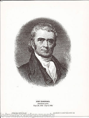 John Marshall American Jurist Vintage Portrait Gallery Poster Sketch Print - K-townConsignments