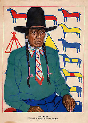 LITTLE PLUME NATIVE AMERICAN GRAPHIC ART POSTER PRINT - K-townConsignments