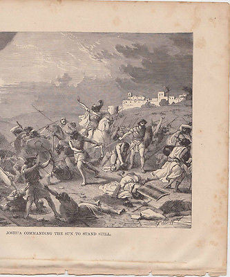 Josua Battle Scene 1870s Jewish Antique Engraving Print - K-townConsignments