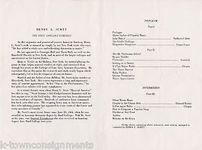 HENRY SCOTT PIANO HUMORIST VINTAGE MUSIC PROGRAM 1965 - K-townConsignments
