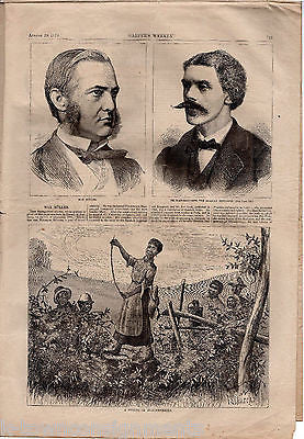 BLACK AMERICANA & NATIVE AMERICAN GRAPHIC ENGRAVINGS HARPER'S WEEKLY NEWS 1874 - K-townConsignments