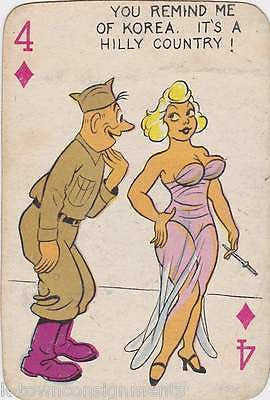 YOU REMIND ME OF KOREA VINTAGE CARTOON GRAPHIC ART COMIC PLAYING CARD - K-townConsignments