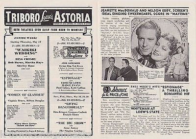 ROBERT TAYLOR LOEW'S WEEKLY VINTAGE 1930s MOVIE ACTOR & ACTRESS PROMO AD FLYER - K-townConsignments