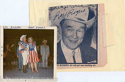 ROY ROGERS COWBOY MOVIE ACTOR CW SINGER AUTOGRAPH SIGNED CLIPPING & STAGE PHOTO - K-townConsignments