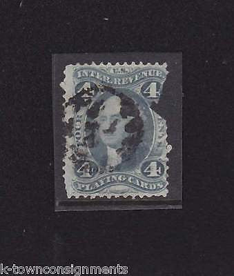 1863 FOUR CENT PLAYING CARD GEORGE WASHINGTON STAMP - USED - K-townConsignments