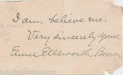 ELMER BROWN NYU CHANCELLOR & EDUCATOR VINTAGE AUTOGRAPH SIGNATURE CLIPPING - K-townConsignments