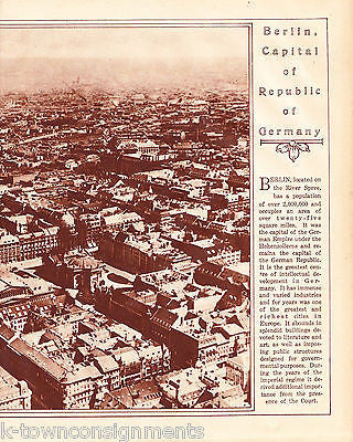 SKYVIEW OF BERLIN CAPITAL OF REPUBLIC OF GERMANY NEWS PHOTO POSTER PRINT 1921 - K-townConsignments