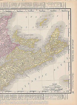 Maritime Province Antique 1898 Graphic Illustration Map Atlas Print - K-townConsignments