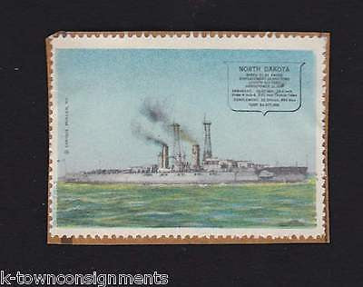USS NORTH DAKOTA NAVAL BATTLESHIP VINTAGE ENRIQUE MULLER GRAPHIC POSTAGE STAMP - K-townConsignments
