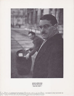 Jean Anouilh French Dramatist Vintage Portrait Gallery Poster Photo Print - K-townConsignments