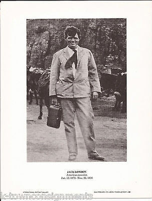 Jack London American Novelist Vintage Portrait Gallery Poster Photo Print - K-townConsignments