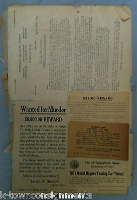 1920s POLICE WANTED POSTER & AUTOMOBILE CAR THEFT LETTERS CARDS & DOCUMENTS - K-townConsignments