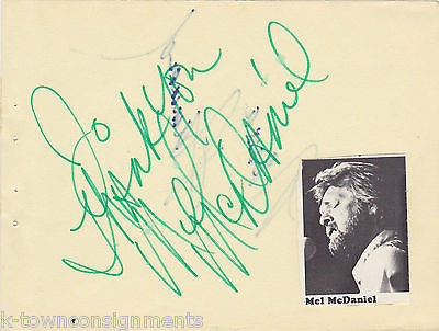 MEL McDANIEL / NORMA HAMMOND COUNTRY MUSIC SINGERS VINTAGE AUTOGRAPH SIGNED PAGE - K-townConsignments