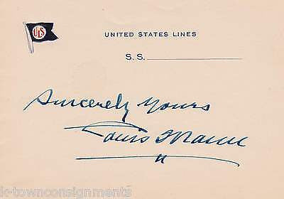UNITED STATES LINES VINTAGE SS SHIP AUTOGRAPH SIGNED STATIONERY LETTER-HEAD - K-townConsignments