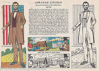 ABRAHAM LINCOLN FROM LOG CABIN TO WHITE HOUSE VINTAGE GRAPHIC ILLUSTRATION PRINT - K-townConsignments