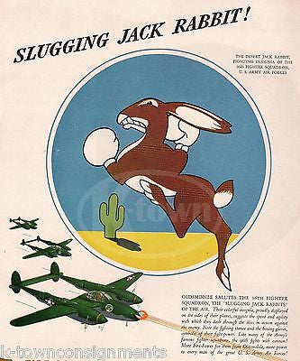 96th FIGHTER SQUADRON INSIGNIA VINTAGE WWII AVIATION GRAPHIC ADVERTISING PRINT - K-townConsignments