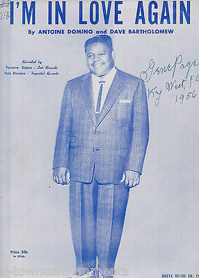 FATS DOMINO FONTANE SISTERS I'M IN LOVE AGAIN VINTAGE R&B SHEET MUSIC & LYRICS - K-townConsignments