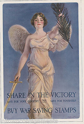 LADY LIBERTY WAR BONDS VINTAGE WWI GRAPHIC ART POSTER PRINT - K-townConsignments
