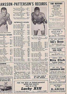 FLOYD PATTERSON EMILIO FLORES REFEREE VINTAGE BOXING MAGAZINE JUNE 1960 - K-townConsignments