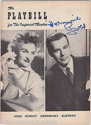 HERMIONE GINGOLD TV & THEATRE ACTRESS VINTAGE 1950s AUTOGRAPH SIGNED PLAYBILL - K-townConsignments