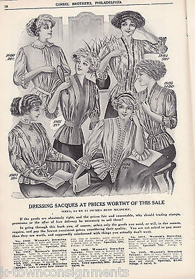 GIMBEL BROTHERS PHILADELPHIA ANTIQUE WOMEN'S GIRLS CLOTHING SALES CATALOG 1910 - K-townConsignments