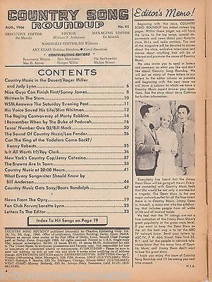 SONNY JAMES JUDY LYNN & MORE VINTAGE COUNTRY SONG ROUNDUP MUSIC MAGAZINE 1966 - K-townConsignments