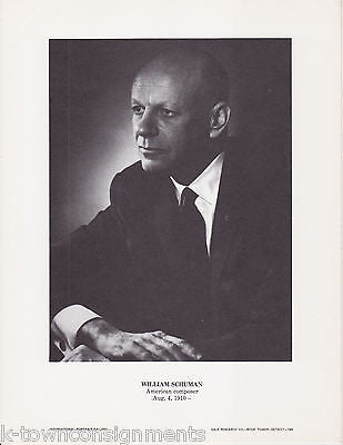 William Schuman American Composer Vintage Portrait Gallery Poster Photo Print - K-townConsignments