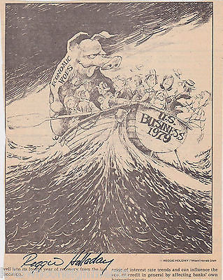REGGIE HOLIDAY MIAMI HERALD ARTIST AUTOGRAPH SIGNED POLITICAL CARTOON DRAWING - K-townConsignments