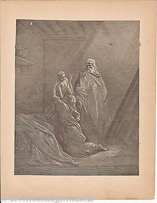Widow's Son Raised by Elijah 1870 Antique Bible Engraving Print Kings XVII - K-townConsignments
