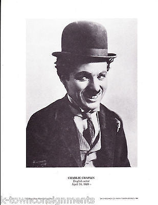 Charlie Chaplin English Actor Vintage Portrait Gallery Poster Photo Print - K-townConsignments