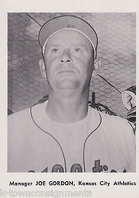 MANAGER JOE GORDON KANSAS CITY ROYALS MLB BASEBALL VINTAGE 1960s PHOTOCARD PRINT - K-townConsignments