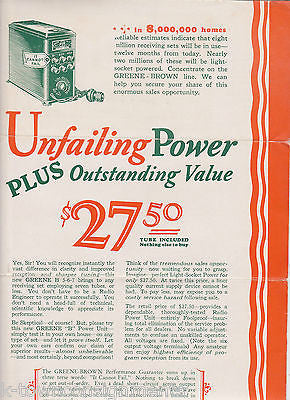 GREENE AB POWER UNITS VINTAGE GRAPHIC ADVERTISING SALES FLYER - K-townConsignments