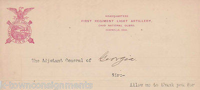 OHIO 1st REGIMENT ARTILLERY COL. EDMUND BRUSH SIGNED LETTER URGING VOORHIS BILL - K-townConsignments