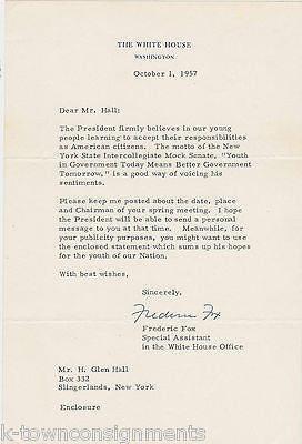 FREDERIC FOX PRINCETON UNIVERSITY WHITE HOUSE AID AUTOGRAPH SIGNED STATIONERY - K-townConsignments