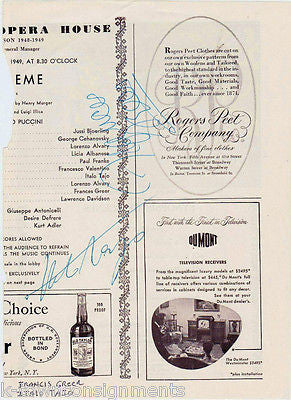 ITALO TAJO / FRANCES GREER OPERA SINGERS VINTAGE AUTOGRAPH SIGNED PROGRAM PAGE - K-townConsignments