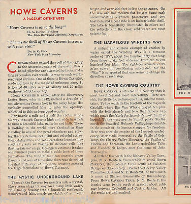 HOWE CAVERNS MAP NEW YORK VINTAGE GRAPHIC TRAVEL AD BROCHURE - K-townConsignments