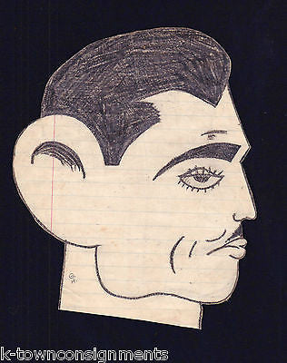 CLARK GABLE HOLLY WOOD MOVIE ACTOR VINTAGE HUMOROUS CARTOON ART - K-townConsignments