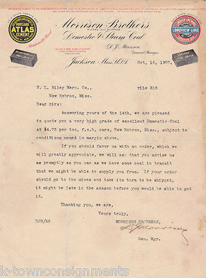 MORRISON BROTHERS COAL & COTTON ATLAS CEMENT LACLEDE BRICK VINTAGE AD STATIONERY - K-townConsignments