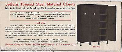 JEFFERIS PRESSED STEEL LOCKERS VINTAGE INDUSTRIAL GRAPHIC SALES AD BROCHURE - K-townConsignments