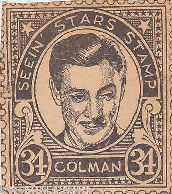 RONALD COLMAN MOVIE ACTOR VINTAGE SEEIN STARS STAMP GRAPHIC PROMO CLIPPING - K-townConsignments