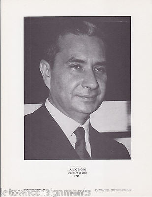 Aldo Moro Premier of Italy Vintage Portrait Gallery Poster Photo Print - K-townConsignments