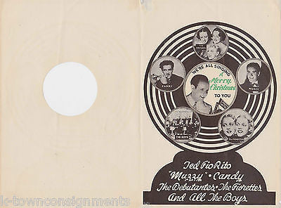 TED FIO RITO HOLLYWOOD HOTEL FIORETTES SINGERS VINTAGE CHRISTMAS GREETINGS AD - K-townConsignments