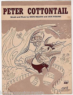 PETER COTTONTAIL SONG VINTAGE GRAPHIC ILLUSTRATED KIDS FAIRYTALE SHEET MUSIC - K-townConsignments