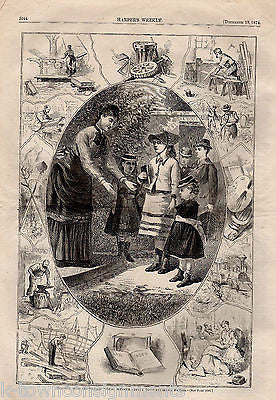 HARPER'S WEEKLY PUBLIC SCHOOLS EDUCATION ISSUE ANTIQUE ENGRAVING NEWSPAPER 1874 - K-townConsignments