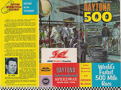 DAYTONA 500 NASCAR RACING VINTAGE 1960s GRAPHIC ART SOUVENIR RACE PROGRAM FLYER - K-townConsignments